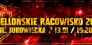 JAGIELLOŃSKIE RACOWISKO czerwone tło, złoty napis jagiellońskie racowisko 2024