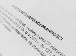 na zdjęciu znajduje się wzór orzeczenia o niepełnosprawności