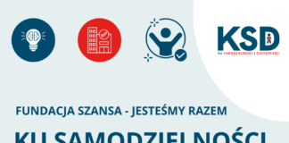 na zdjęciu znajduje się ulotka o tytule "ku samodzielności i dostępności"