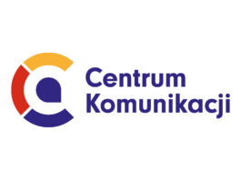 Logo Centrum Komunikacji dla Osób z Niepełnosprawnościami – stylizowana litera „C” w kolorach czerwonym, żółtym i granatowym oraz nazwa organizacji