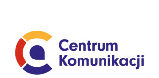 Logo Centrum Komunikacji dla Osób z Niepełnosprawnościami – stylizowana litera „C” w kolorach czerwonym, żółtym i granatowym oraz nazwa organizacji