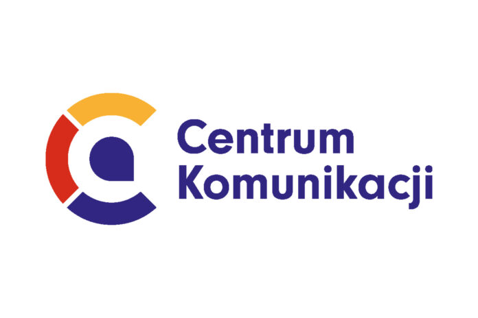 Logo Centrum Komunikacji dla Osób z Niepełnosprawnościami – stylizowana litera „C” w kolorach czerwonym, żółtym i granatowym oraz nazwa organizacji